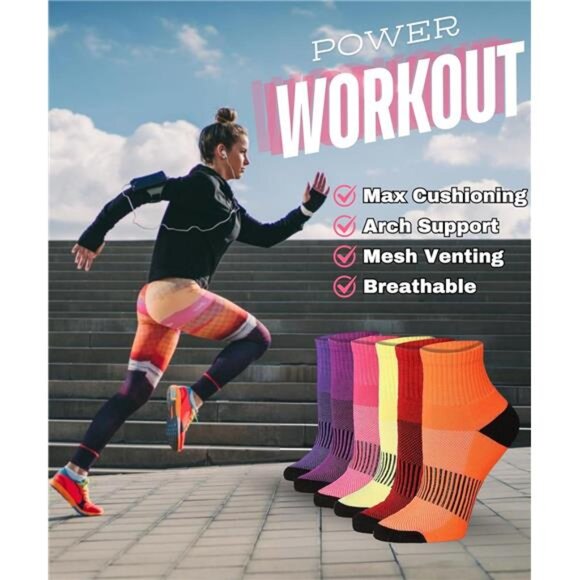 Women's 12-Pairs Running & Athletic Sports Performance Ankle/Quarter Socks - Picture 6 of 7